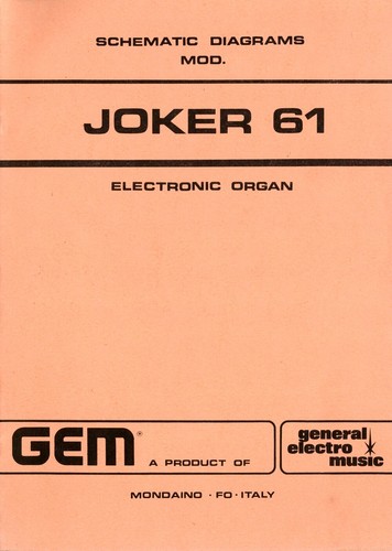 Gem joker service manual - 61,