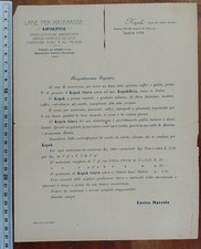 LETTERA PUBBLICITARIA PROMOZIONE LANA PER MATERASSI KAPOKIFICIO NAPOLI - KAPOK