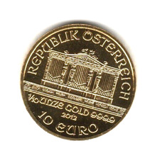 ORO - MONETA D'ORO AUSTRIA 10 EURO 2012  "WIENER PHILARMONIKER" oro 999,9
