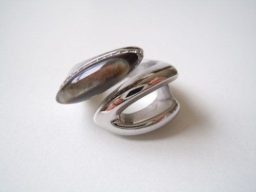 Anello acciaio fossil con - fossil,