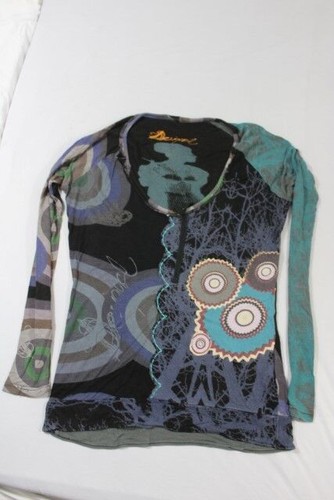 Desigual maglietta nero toni - m,