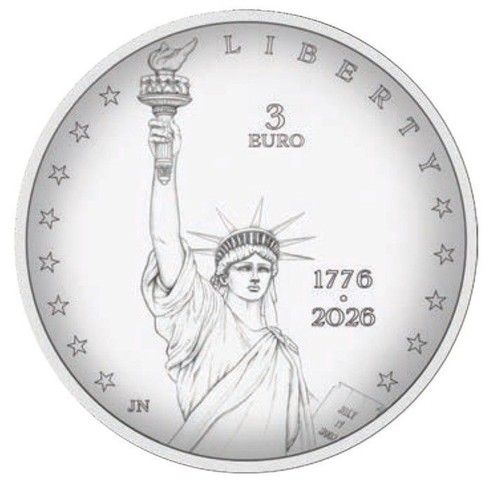 Moneta 2026 argento 1 - 3€,