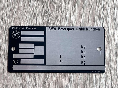 Bmw e30 targhetta targa id - m3,
