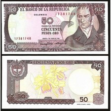 COLOMBIA 50 Pesos Oro 1986 -
