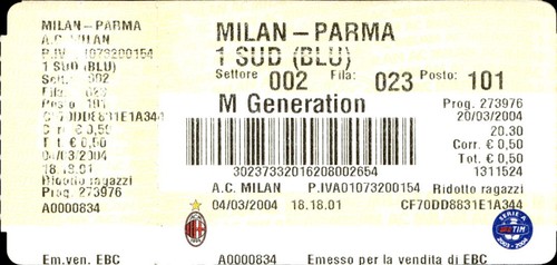 Biglietto stadio milan - milan,