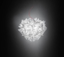 Lampada a sospensione Veli couture, red wire, firmata Slamp