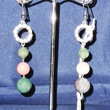 Orecchini in  Agata Indiana e inserto con swarovsky in argento 925