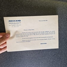 MECCANO 2 mai 1951 lettre aux