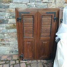 infissi PVC usati con persiane colore noce scuro doppio vetro come nuovi