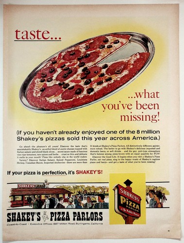Pubblicità shakey pizza - pubblicità,
