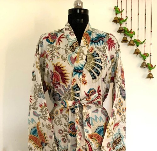 Kimono unisex bianco floreale