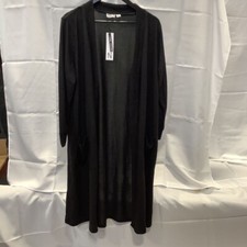 Noisy May Womens Cardigan Curve Sweater Black Pockets Open Front Stretch 48 New