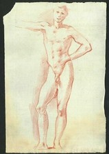 studio gesso rosso per NUDO. cerchio de Lo SPAGNOLETTO - Jose'De Ribera