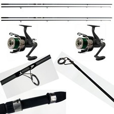 Kit 2 Canne Pesca Carpfishing + Mulinelli Con Filo Canna Mulinello Carp Fishing
