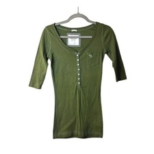 Maglione Y2K Abercrombie Fitch donna M grigio aderente Henley babydoll Bella Swan