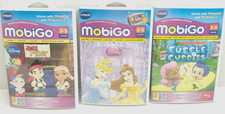 LOTTO DI 3 VTECH MOBIGO TOUCH LEARNING GAME SYSTEM PIRATI GUPPIES DISNEY PRINCESS