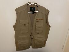 Vintage Orvis Zip Gilet Caccia Pesca Viaggio Fotografia Da Uomo XL Beige Cachi
