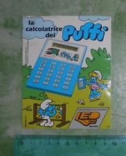 ADESIVO STICKER AUTOCOLLANT AUFKLEBER LA CALCOLATRICE DEI PUFFI 1984 VINTAGE
