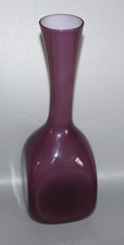 VASO VINTAGE EKENAS VETRO SVEDESE VIOLA/BIANCO CON CUSTODIA