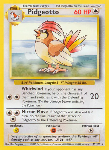 Pidgeotto 102 pokemon - -, 22/102