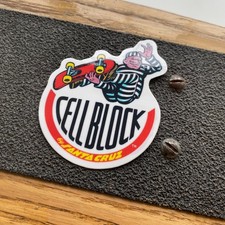 Adesivo Santa Cruz Cellblock Skateboard - anni '80