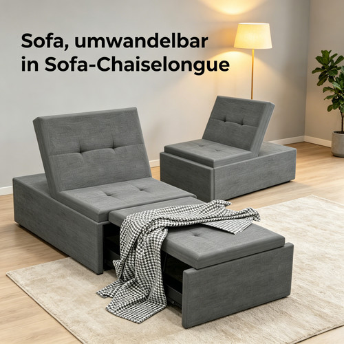 Divano letto grigio poltrona