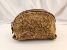 Autentica pochette BORBONESE pochette a mano marsupio agnello scamosciato REDWALL catena zip portafoglio