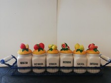 SET PORTA SPEZIE BARATTOLINI PORTASPEZIE IN PORCELLANA CON COPERCHIO FRUTTA