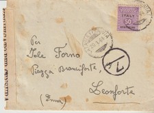 239-Amgot  Sicilia-censura  numero 7 del Gennaio 1944-Con lettera-CT x Leonforte