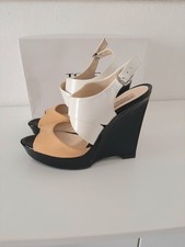 Sandali Zeppe Scarpe sandali TOSCA BLU  tg 40 100% pelle nero Cipria