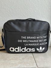 Adidas Originals Borsa Uomo Archivio Vintage Airliner Pelle Nera Rara