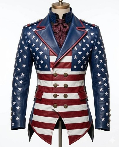 Trench coat pelle bandiera - , usa