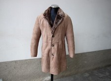 cappotto uomo pelle shearling vintage beige anni 80 90 taglia XL