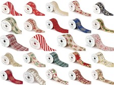 Nastro natalizio con filo larghezza 63 mm