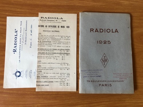 Ancien catalogue tsf radiola - catalogue,
