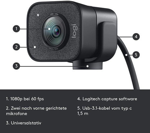 Logitech streamcam webcam 1920 - logitech,