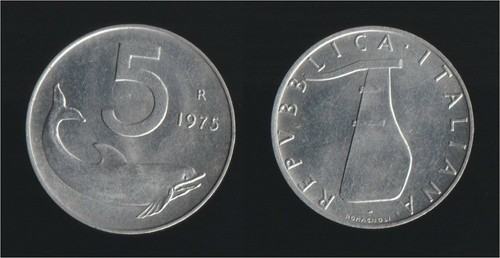Lire 1975 delfino timone - 5, e