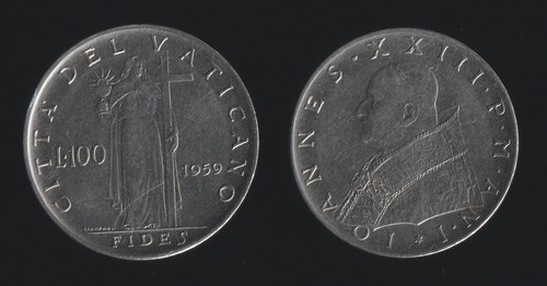 Vaticano 100 lire 1959 fides - 100,