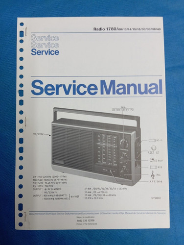 Radio philips mod 1780 - philips, mod.