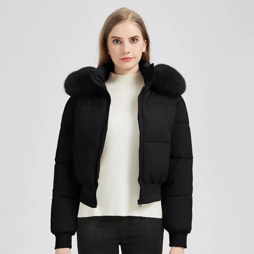 Piumino corto donna nero con - piumino,