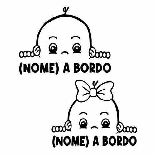 Adesivo per auto - auto, bimbo