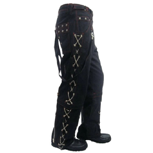 Pantalone gotico nero - , cromato