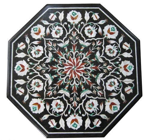 Tavolo marmo nero laterale - tavolo,