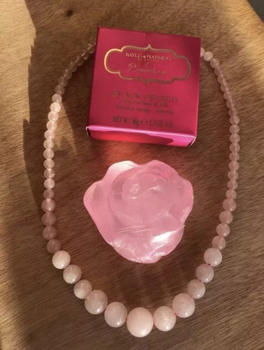 Collana quarzo rosa sapone - collana,
