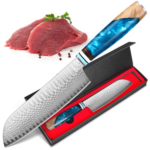 Coltello santoku damascato - coltello,