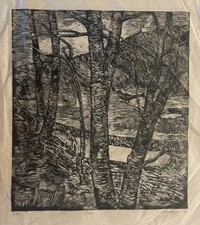 Bosco xilografia firmato 1957