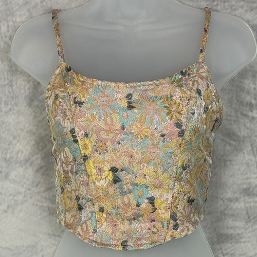 Crop top stile arazzo corsetto