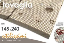 TOVAGLIA TAVOLA CUCINA MODERNA TESSUTO RETTANGOLARE CUORE CUORI 145*240 CM