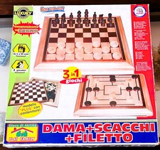 Gioco da tavolo dama+scacchi+filetto 3 in 1 Globo vintage