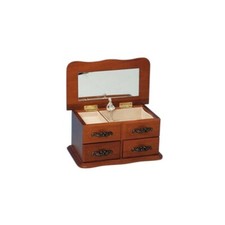 Scatola Portagioie Cofanetto con Carillon Ballerina Vintage effetto Legno